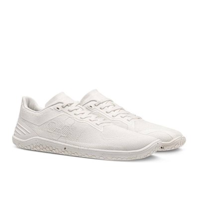 Vivobarefoot Men's Geo Racer II Running Shoes - White USA [HRZ245679]